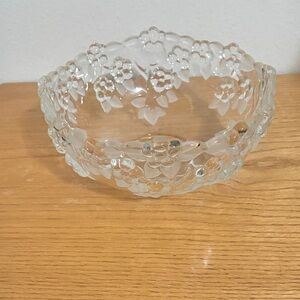 Floral Embossed Glass Vase